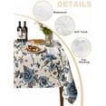 thumbnail image 3 of Blue Spring Floral Tablecloth Square Table Cloth 60x60, Waterproof Outdoor Table Cloth Covers Decorative Table Protector, Vintage Botanical Farmhouse Washable Table Cover for Kitchen Dinning Party, 3 of 8