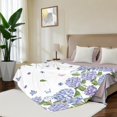 thumbnail image 5 of Fleece Throw Blanket Super Soft Warm Flannel Floral Child Blankets for Couch, Sofa Bed, Cozy,Fuzzy and Lightweight,Purple Hydrangea,40x50 Inches, 5 of 7