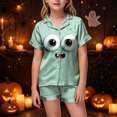 thumbnail image 2 of 2-3 Years Toddler Girls Short Sleeved Top Shorts Home Clothes Halloween Homewear Set Matching Girl Clothing Sets Pj Set For Girls, 2 of 6