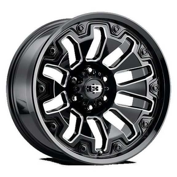 20x10 Vision 362 Armor Gloss Black Milled Spoke Wheel 6x135 (-25mm)
