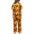 thumbnail image 7 of JAJAHO Halloween Kids Pajamas Set Boys Girls Satin 3 Piece Short Sleeve Sleepwear With Pants And Shorts 3-13Y, 7 of 7