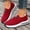 Red, variant on YOUYEDIAN Sneakers for Women Versatile Comfy Breathable Fashion Round Toe Slip On Sport Sneakers Casual Platform Solid Color Walking Shoes