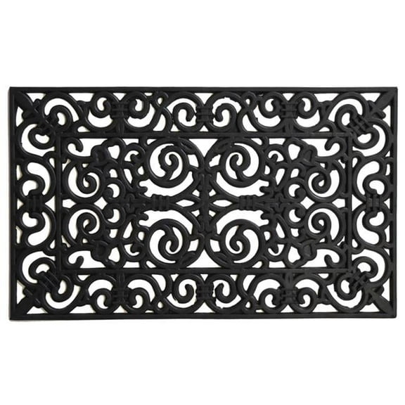 Calloway Mills 103632436 24 x 36 in. Gauntlet Rubber Rectangular Doormat, Black