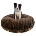 thumbnail image 2 of Bessie and Barnie  Signature Wild Kingdom/ Godiva Brown Luxury Extra Plush Faux Fur Bagel Pet / Dog Bed XL - 50", 2 of 5