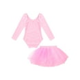 thumbnail image 6 of ZDHoor Girls Gymnastics Ballet Dance Dress Long Sleeve Leotard with Tutu Skirt Ballerina Outfit Pink 8, 6 of 7