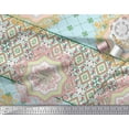 thumbnail image 2 of Soimoi polyester Crepe Fabric Check & Mandala Patchwork Print Fabric by Yard 52 Inch Wide, 2 of 3
