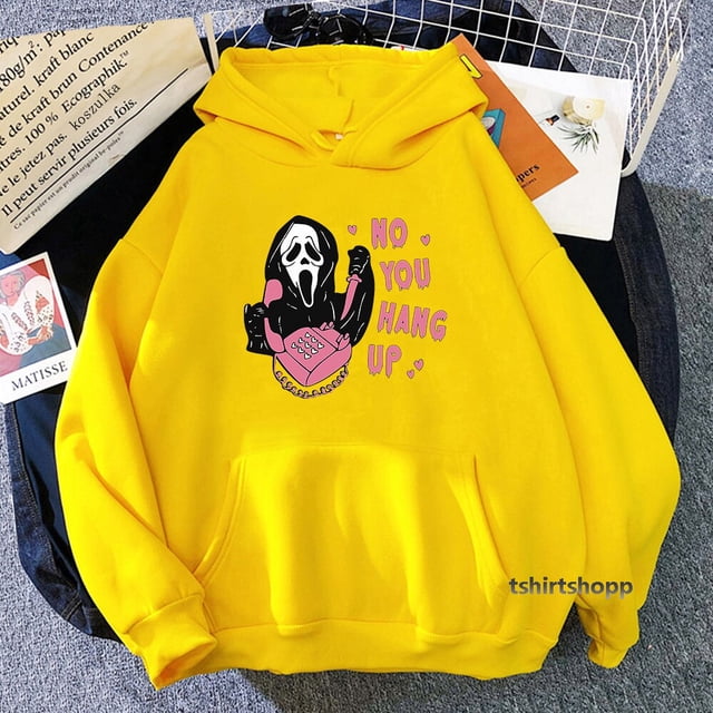 No You Hang Up First Sweatshirt para mujer, de la muerte de la cara Sudadera con capucha, Tops de Primavera/otoño, Sudadera con capucha de Halloween, Sudaderas Harajuku