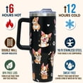 thumbnail image 5 of Corgi Gifts For Corgi Lovers-40oz Cute Corgi Tumbler With Handle Lid and Straw -Corgi Gifts For Women-Dog Lover Gifts-Dog Owner Gifts Stainless Steel Insulated Bottle Travel Mug Coffee Cup, 5 of 6
