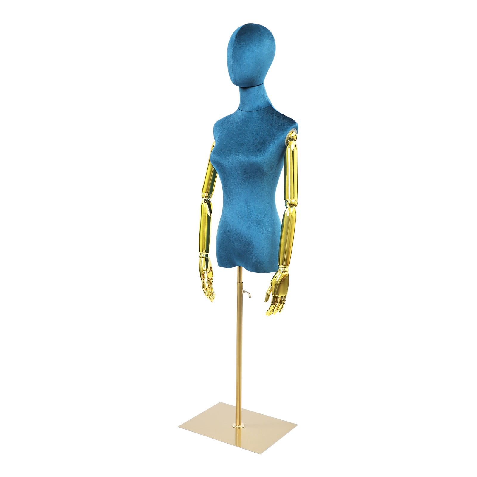 Dress Form Female Mannequin with Adjustable Arms and Square Base