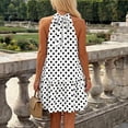 thumbnail image 5 of Jamicy Beach Dress for Women Halter Dress Summer Mini Short Dresses A Line Polka Dot Petite Sundress Flowy Vacation Party Outfits 2026, 5 of 8