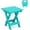 Aruba Blue, variant on Small Outdoor Folding Side Table, HDPS Outside End Table for Patio, Porch, Deck, Pool, 14 Inch Height, White
