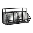 thumbnail image 3 of simhoa Adhesive Small Metal Basket Wall Mount Fruit Basket for Craft Room Garage RV 2 Grid, 3 of 8