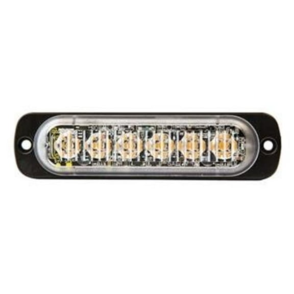 4.37 in. Amber Horizontal 6 LEDs Strobe Light