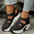 thumbnail image 2 of Platform Wedge Sandals for Women 2025 Summer Fall Height Increasing Gladiator Closed Toe Walking Shoes, 2 of 8
