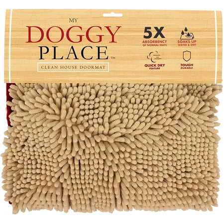 My Doggy Place - Ultra Absorbent Microfiber Chenille Dog Bath Dry Towel with Hand Pockets, Durable, Quick Drying, Washable, Prevent Mud Dirt