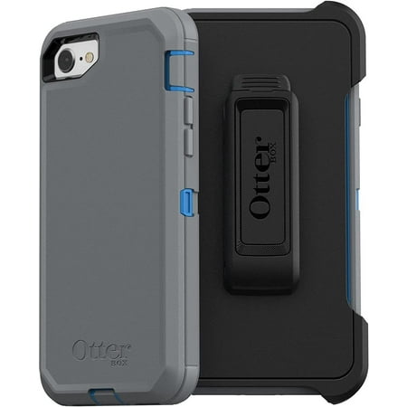 OtterBox Defender Series Case for iPhone SE 3rd & 2nd Gen & iPhone 8/7 Only - Not Plus - Holster Clip Included - Non-Retail Packaging - Marathoner Blue/Grey