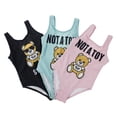 thumbnail image 3 of Baby Girls Fully Lined Funny Bear Prints One-Piece Swimsuit Bathing Suit (Aqua, 100/2-3 Years), 3 of 4