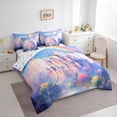 thumbnail image 3 of Manfei Cartoon Castle Bedding Comforter Set 7-Piece for Kids Girls, Kawaii Rainbow King Bedding Sets, Fairy Tale Bed Sheets, Super Cozy Room Decor, 3 of 8