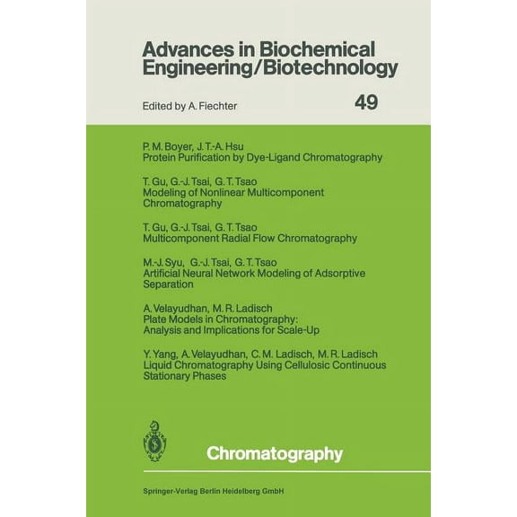 Advances in Biochemical Engineering & Bi Chromatography, Book 49, (Paperback)