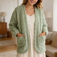 thumbnail image 2 of Puliio Women's Robe Long Sleeve Open Front Kimono Cardigan Shawl Wrap Coat Home Loungewear,Size XXL, 2 of 5