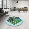 thumbnail image 4 of Ahgly Company Machine Washable Indoor Round Transitional Deep-Sea Green Area Rugs, 8' Round, 4 of 7