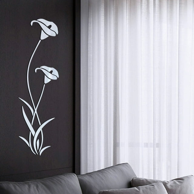 asddcavvf 3D Diy Flower Shape Acrylic Wall Sticker Modern Stickers Decoration Wall Decals for Girls Room