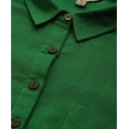 thumbnail image 5 of eloria Women's Fashion Solid Collared Neck Design Kurti WithTrouser, Fabric : Cotton, Color : Green, Size : Medium, 5 of 9