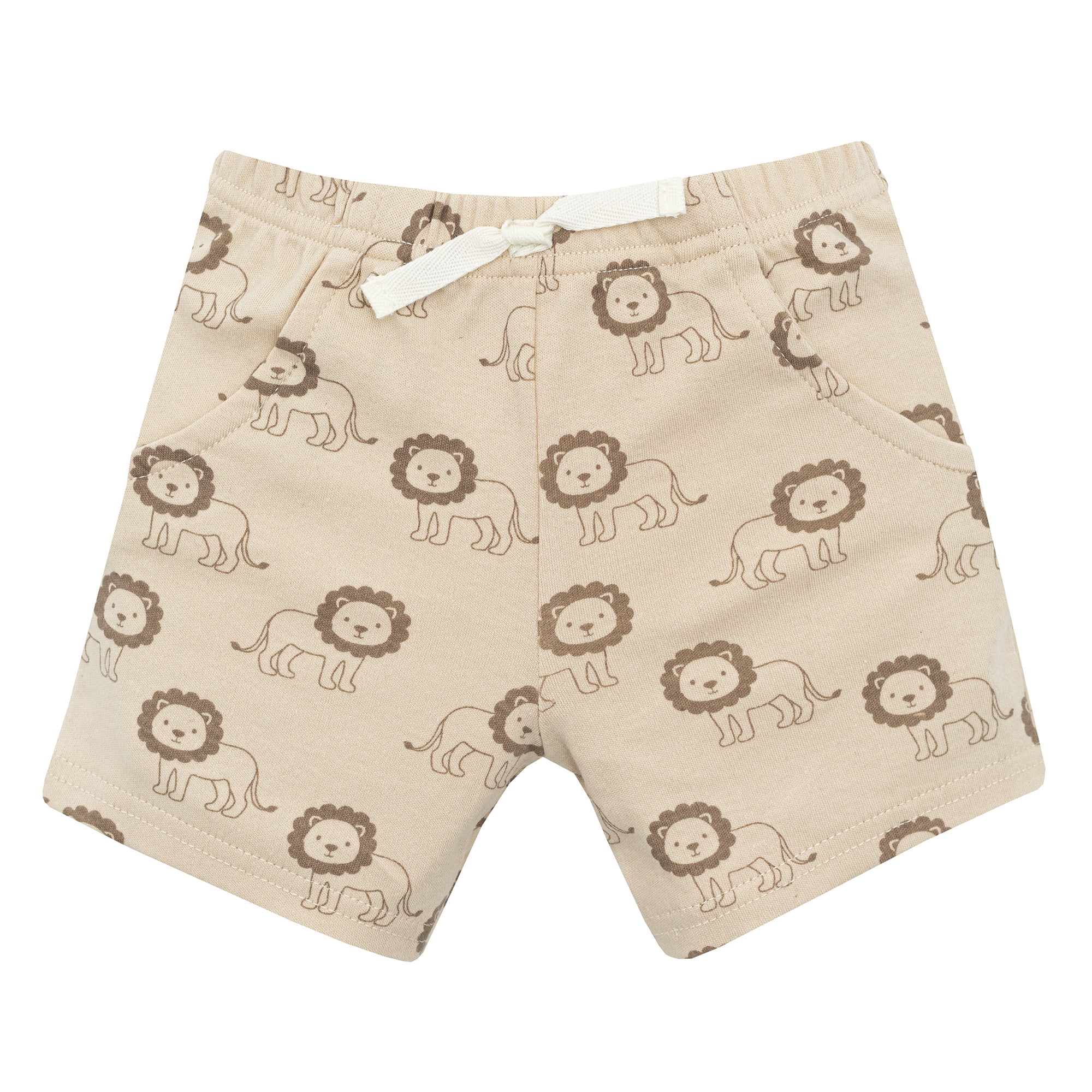 Hudson Baby Boy Cotton Bodysuit, Shorts and Shoe Set, Happy Little One Safari, 6-9 Months