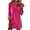 Hot Pink, variant on Sequin Velvet Dress for Women Long Sleeve Button Turndown Collar Mini Dress Casual Dressy Shiny Glitter Party Dress