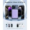 thumbnail image 5 of Baseus Magnetic Wireless Portable Charger, 5000mAh MagSafe Power Bank for iPhone 16/15/14, Fast Charging Battery Pack, Purple, 5 of 13
