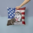 thumbnail image 2 of Carolines Treasures BB9712PW1414 Siberian Husky 2 Patriotic Fabric Decorative Pillow  14Hx14W multicolor, 2 of 4