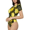 thumbnail image 2 of Naloa Geometric Pattern with Bee Women's Short-Sleeved Onesie, One-Piece Swimsuit for Parties, dates, clubs - Large, 2 of 9