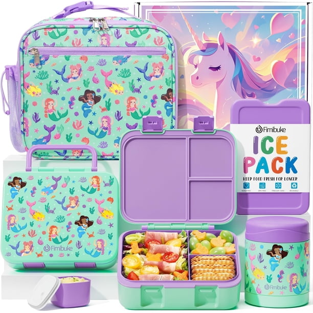 Set de loncheras Fimibuke Bento para niños con termo de 960 ml Mermaid