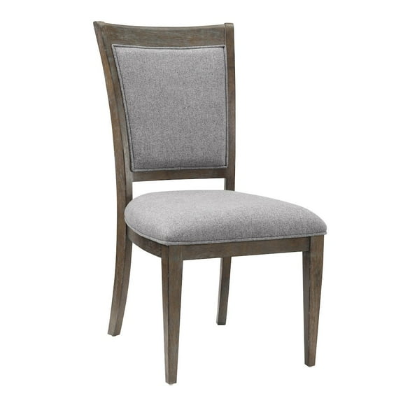 Lexicon 19" Transitional Fabric Dining Room Side Chair in Gray/Brown (Set of 2)