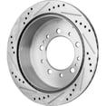 thumbnail image 4 of Garage-Pro Front and Rear Cross-Drilled/Slotted Vented Disc Brake Rotor Replacement for Toyota Tundra 2007-2021 Sequoia 2008-2021 Land Cruiser 2016-2020 Lexus LX570 2017-2021 353.5mm Disc, 4 of 9
