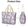 thumbnail image 3 of Tote Bag for Women - Bichon Dog Purple Florals Shoulder Bag - Large Utility Work Duffle Bag with Zipper Handbag for Travel, Work, Sprots, 3 of 5