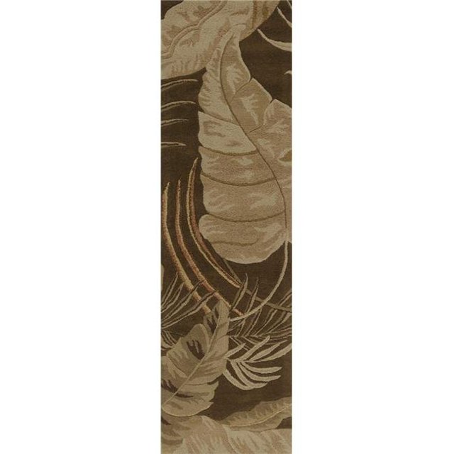 HomeRoots 352477 2 ft. 3 in. x 8 ft. Runner Wool Mocha Area Rug