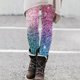 thumbnail image 4 of Gibobby Leggings térmicos mujer Leggings con estampado de moda para mujer Leggings elásticos pantalones casuales botas pantalones(Azul,XG), 4 of 5