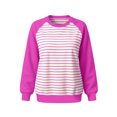 thumbnail image 6 of LUVDA Women's Raglan Stripe Crew Neck Sweatshirt Contrasting Sleeves Relaxed Fit Fall Pullover, 6 of 6