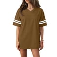 thumbnail image 5 of Plain Blank Football Jerseys For Women Unisex Athletic T-Shirts Practice Sports Uniforms Outfits Light Brown L, 5 of 5