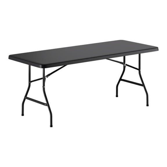 30" X 72" Black Plastic Folding Tables / 6-Foot Commercial Grade Black Plastic Folding Banquet Table