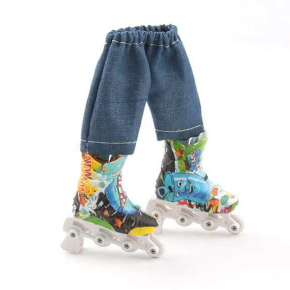 Finger Skates Skateboard Sneaker Shoes Colorful Finger Skates Roller Skates Training Props Children Indoor Home Toy