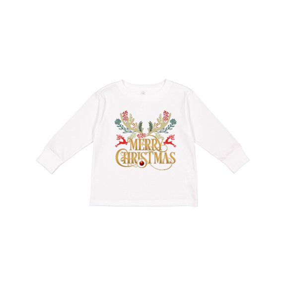 Inktastic Reindeer Christmas Boys or Girls Long Sleeve Toddler T-Shirt