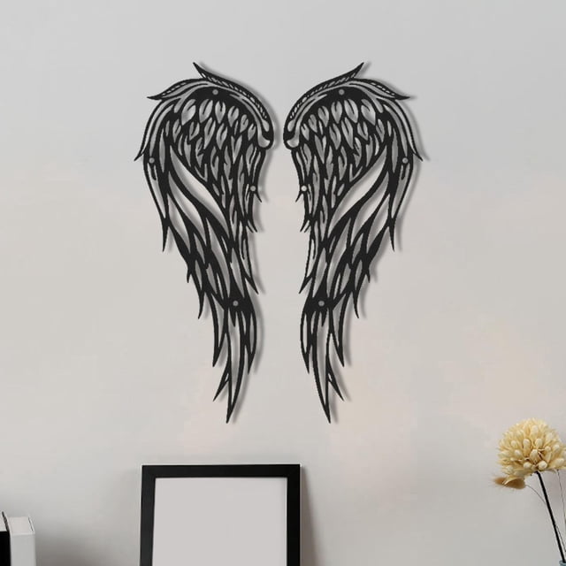 Escultura de Ala de Ángel Fernando Retro Negro