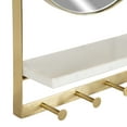 thumbnail image 3 of Kate and Laurel Chadwin Round Mirror with Shelf and Hooks, Gold 15x21, 3 of 11