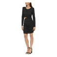 thumbnail image 3 of Guess Womens    Ruched Cut-out Cocktail And Party Dress, 3 of 4
