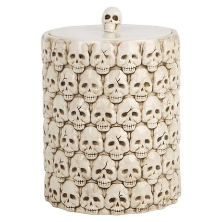 Home Essentials & Beyond 96975 87.9 oz All Over Embossed Skulls Canister for Unisex