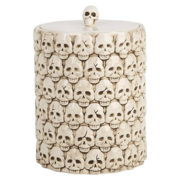 Home Essentials & Beyond 96975 87.9 oz All Over Embossed Skulls Canister for Unisex
