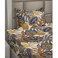 thumbnail image 2 of Ambesonne Tropical Fitted & Flat Sheet with Sham 3 Pcs Set, Flamingo Flower Exotic Art, Twin XL, Dark Orange and Quartz, 2 of 4