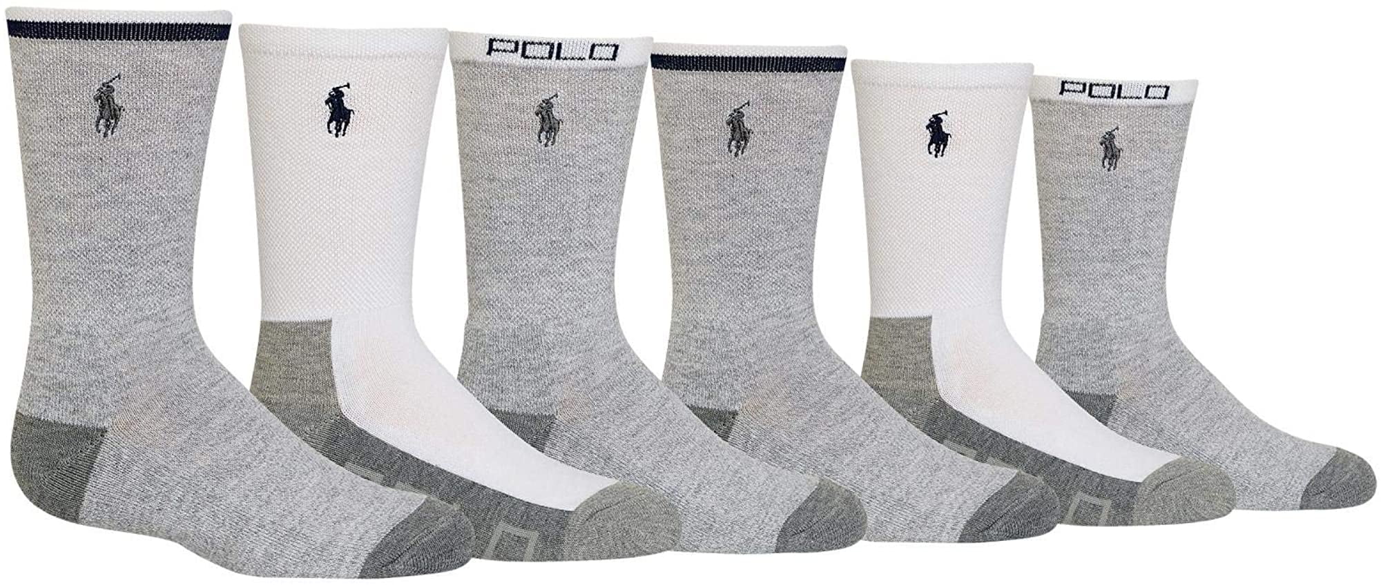 polo ralph lauren men's socks athletic crew 6 pack